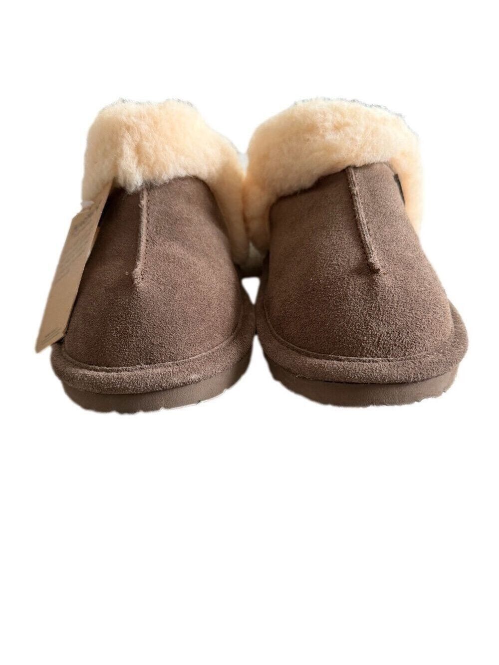 BEARPAW Loketta Brown Suede Sheepskin Slippers Sz 6 NWT